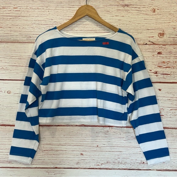 Suzie Kondi Psaras Striped Tee in Blue and White Stripe Sz S - Picture 5 of 10